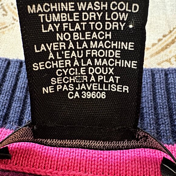 Pink Tartan blue and pink sweater sz S - Picture 7 of 10